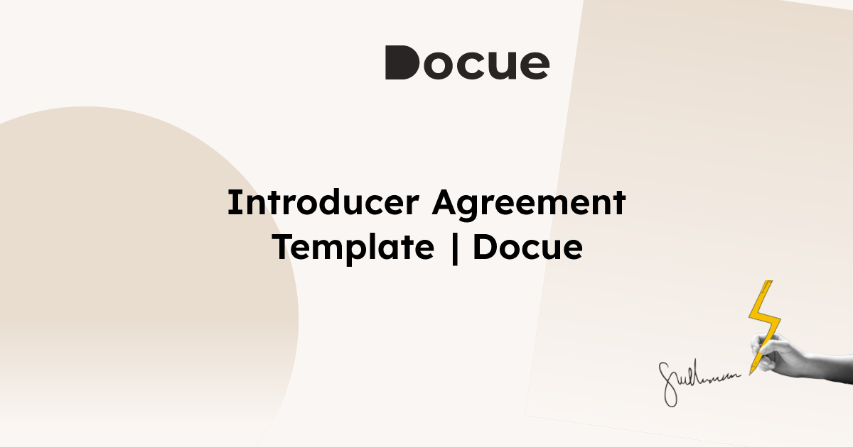 Introducer Agreement Template Docue